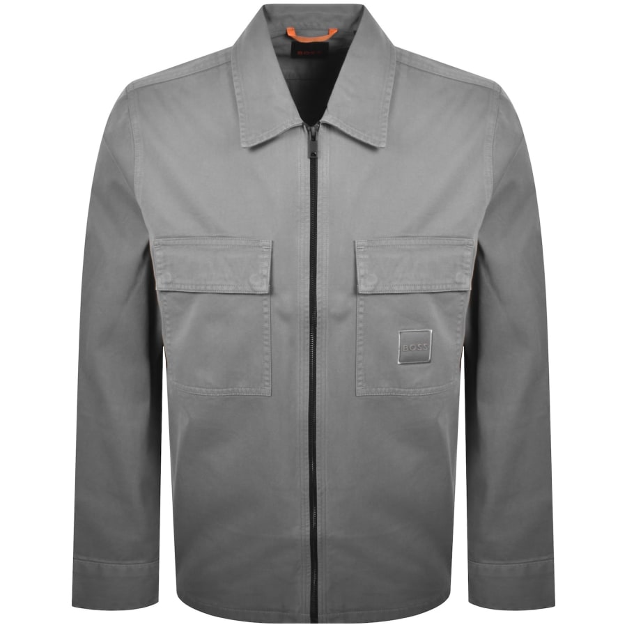 BOSS Lovel Full Zip Overshirt Grey | Mainline Menswear gb